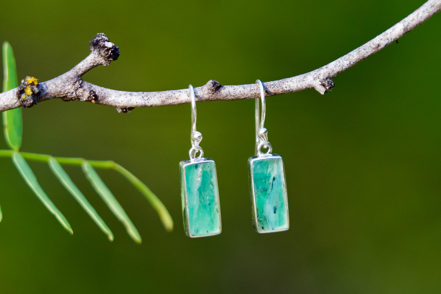 Birú-Opal Stone - Sterling Silver Earrings