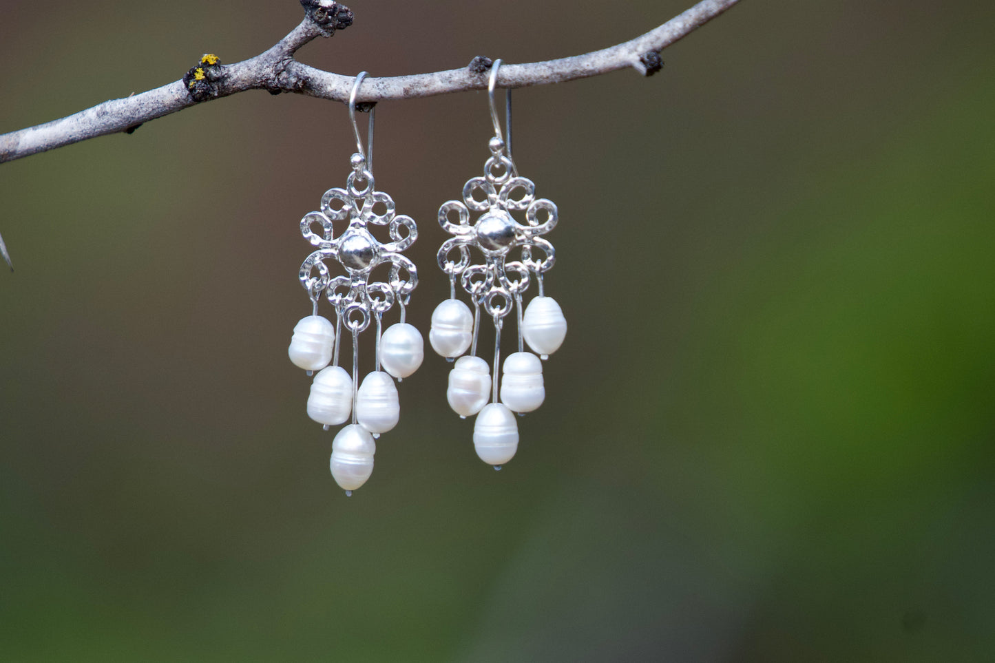 Freshwater Pearls and Sterling Silver Earrings