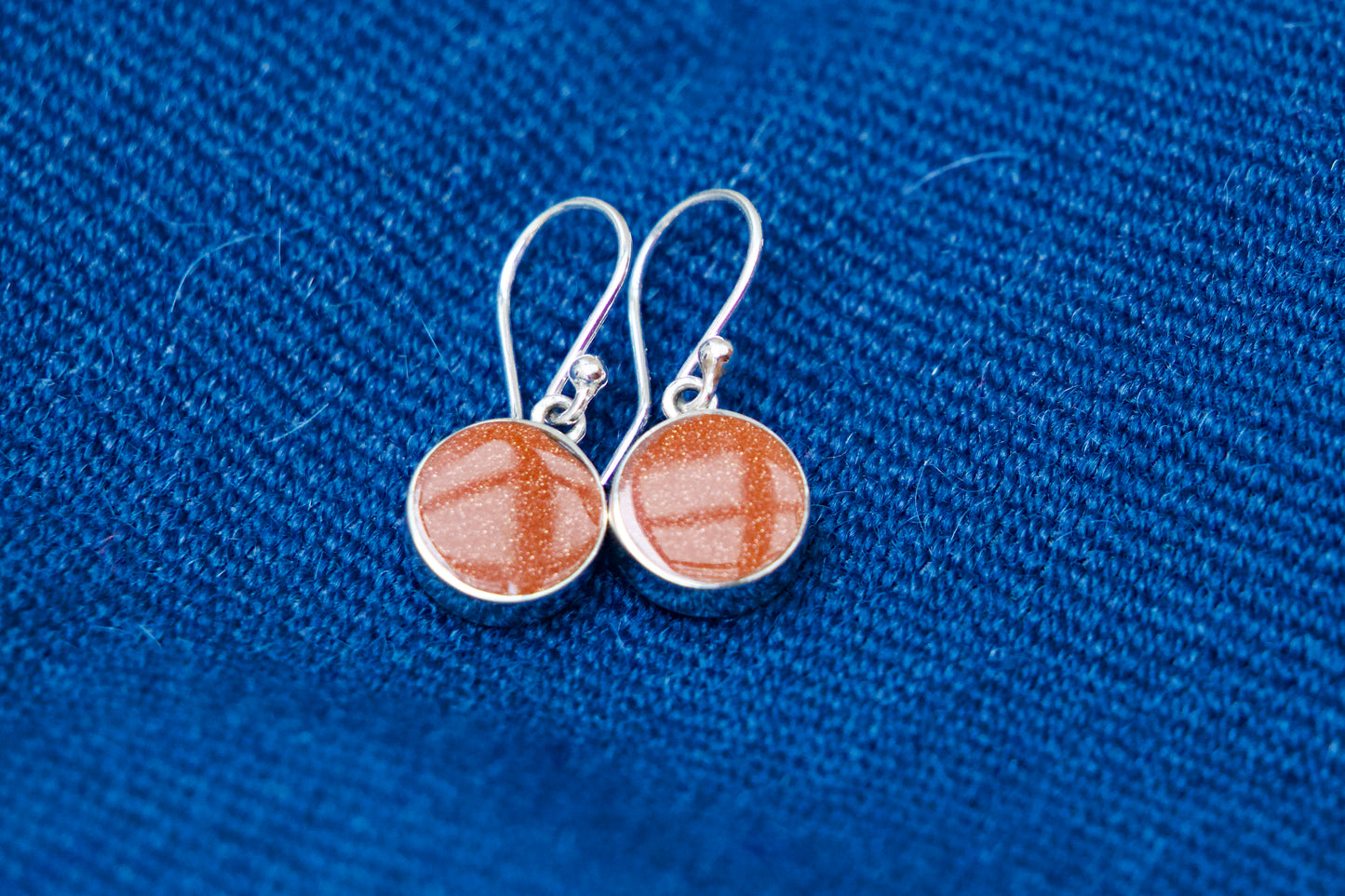 Goldstone Crystal - Sterling Solver Earrings