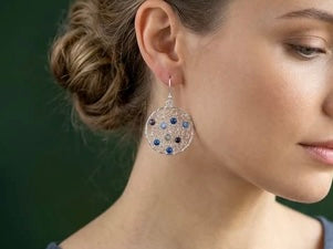 Crocheted Sterling Silver Earrings