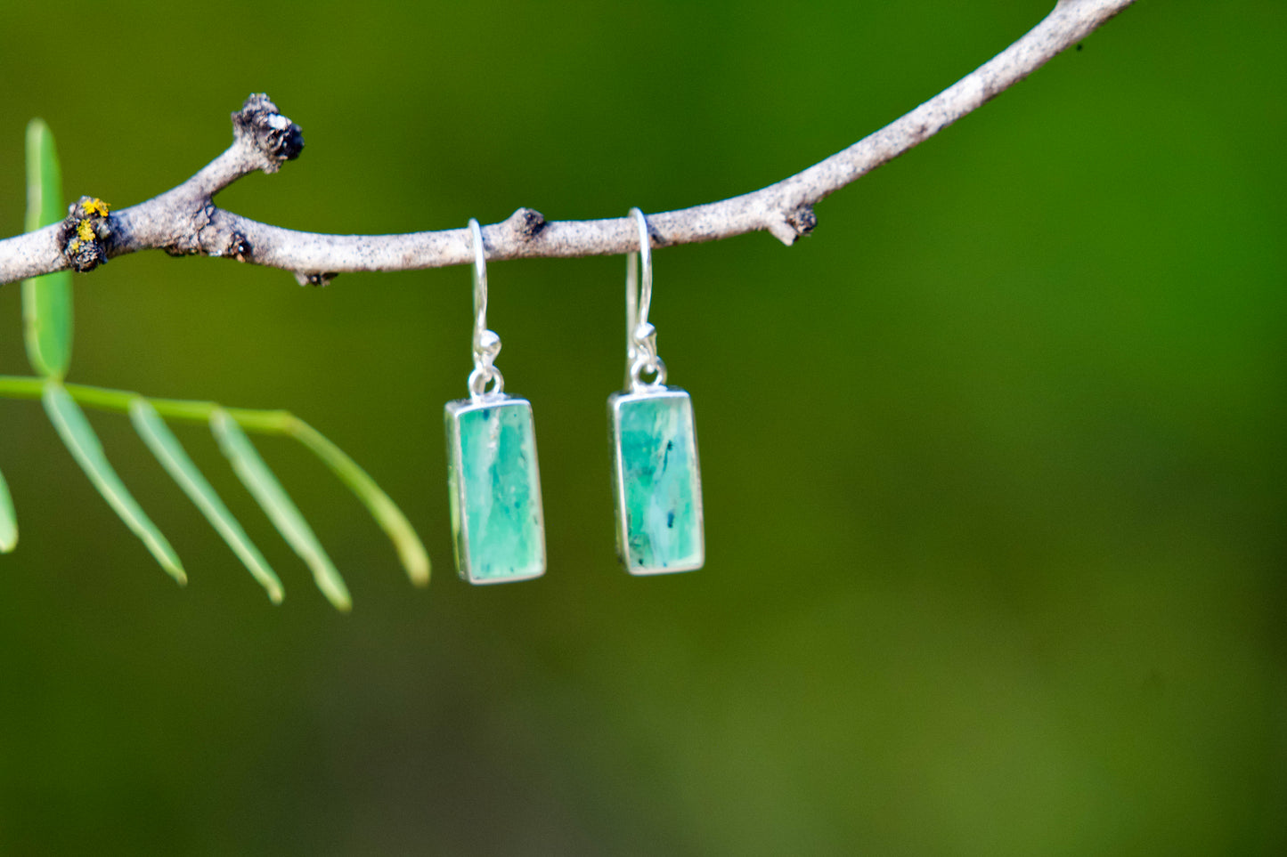 Birú-Opal Stone - Sterling Silver Earrings
