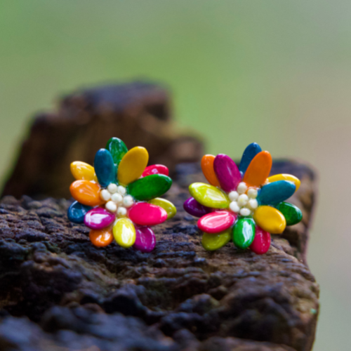 Cantaloupe Seed Earrings