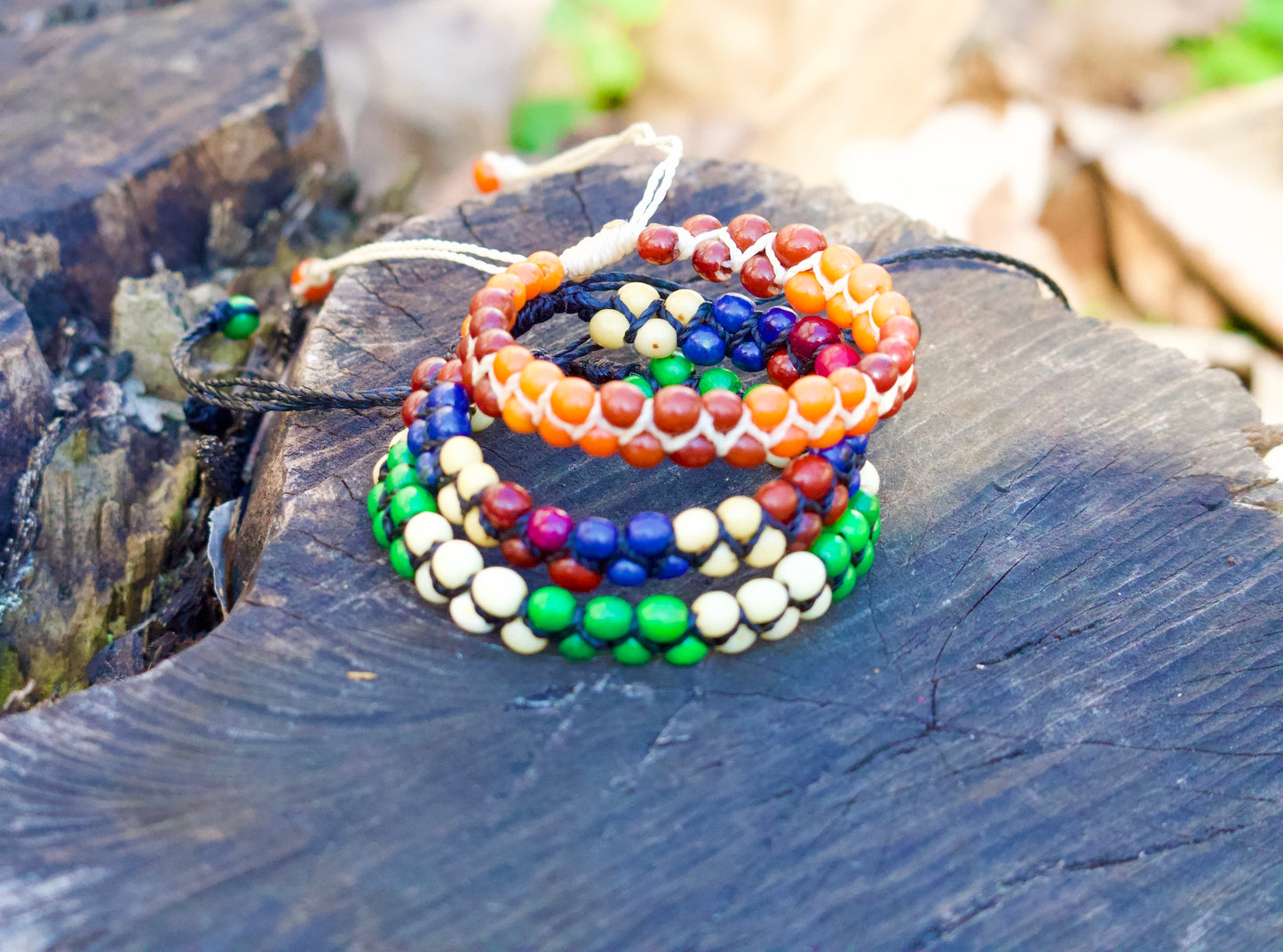 Ruru - Set of 3 Colorful Seed Bracelets