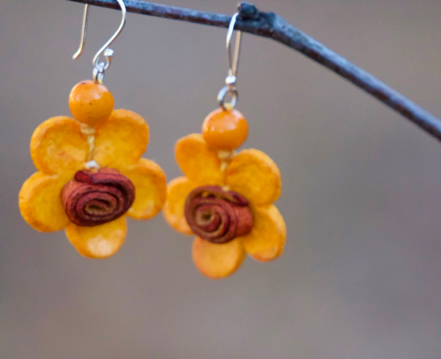 Curi - Orange Peels Flower Earrings