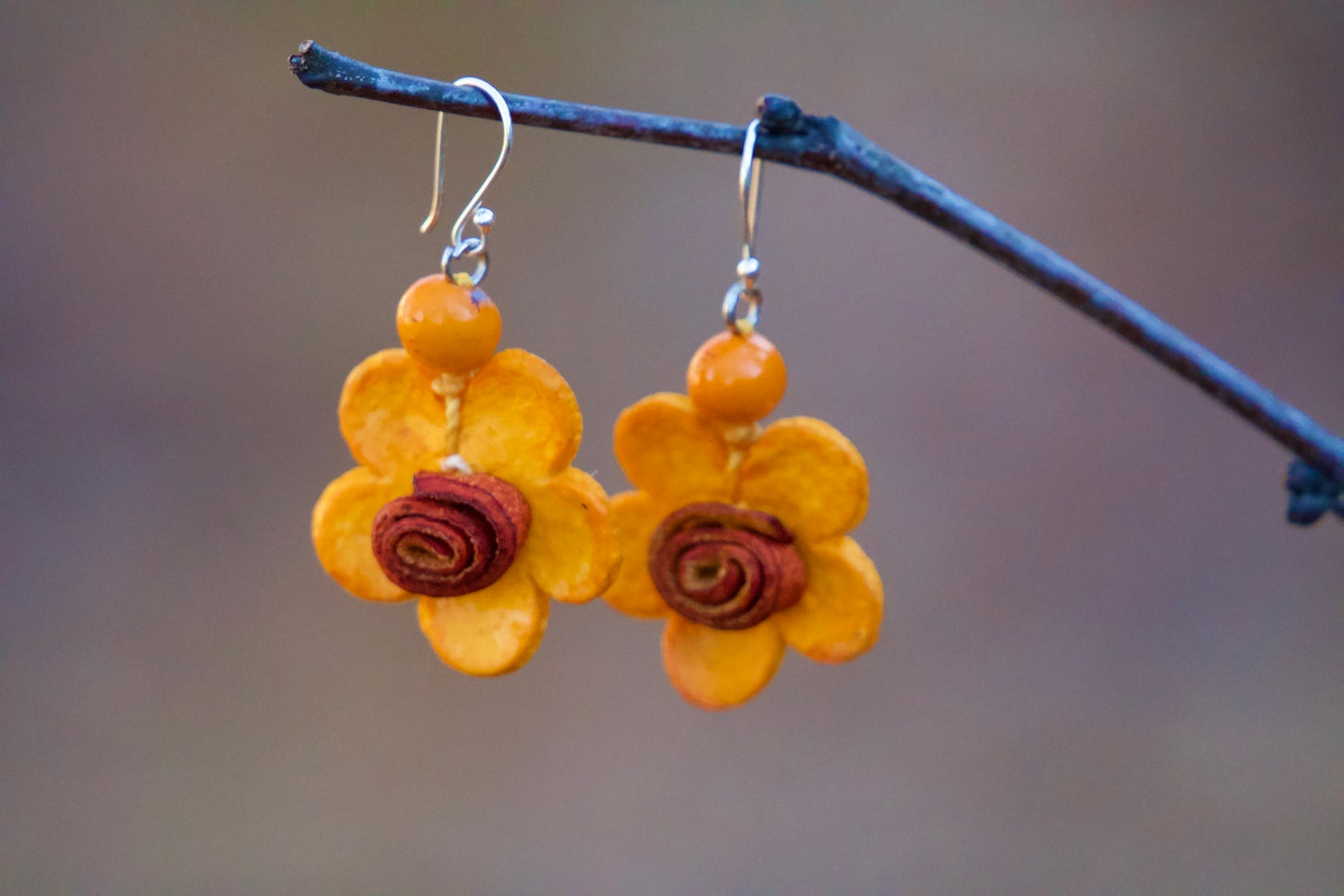 Curi - Orange Peels Flower Earrings