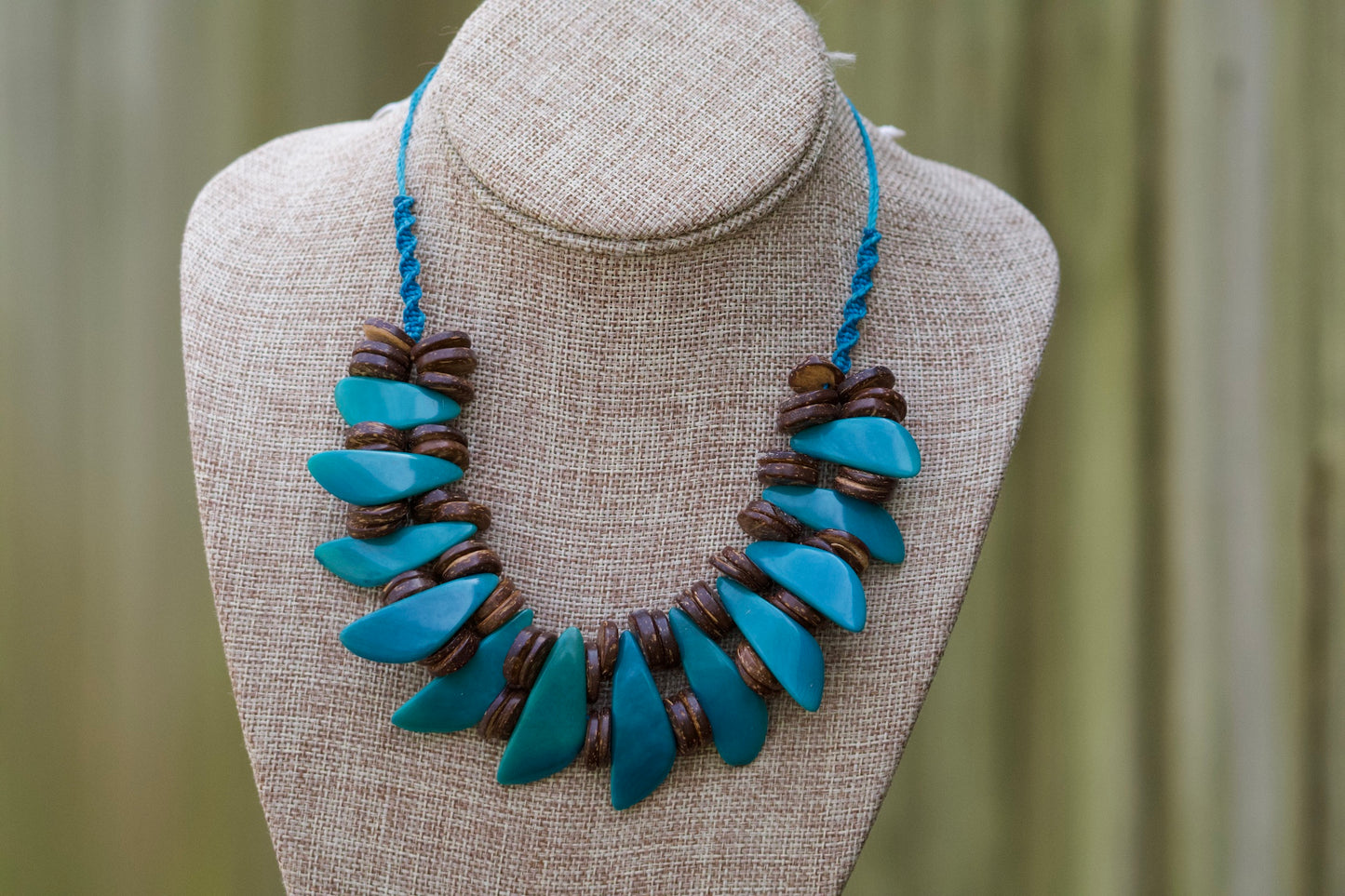 Chira - Turquoise Tagua Seeds Necklace