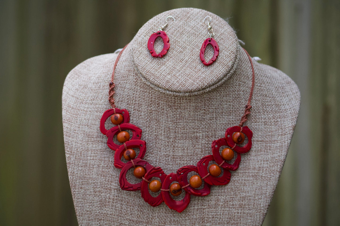 Chira - Peach Pit Red Necklaces