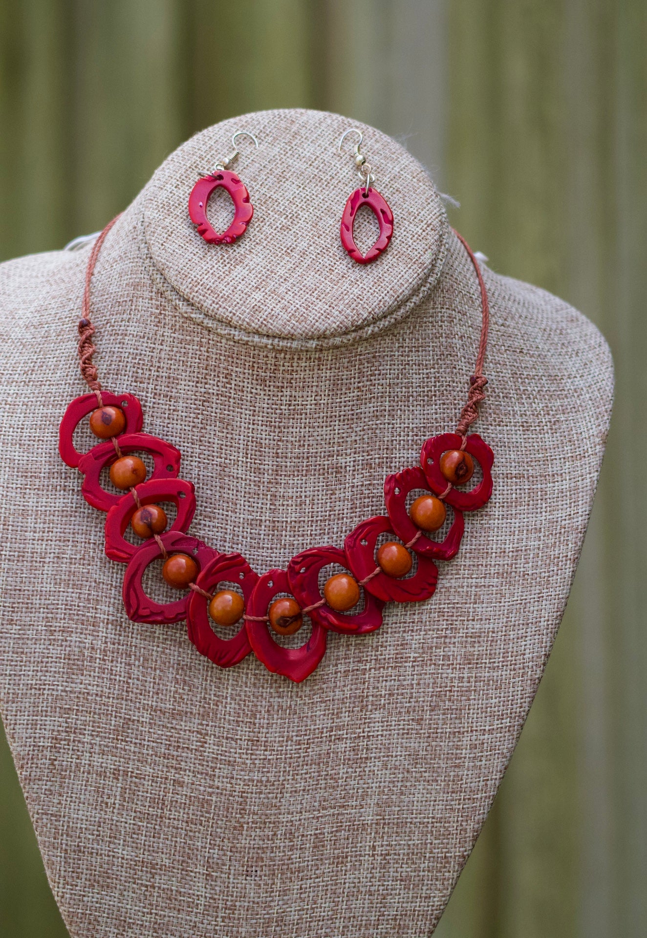 Chira - Peach Pit Red Necklaces